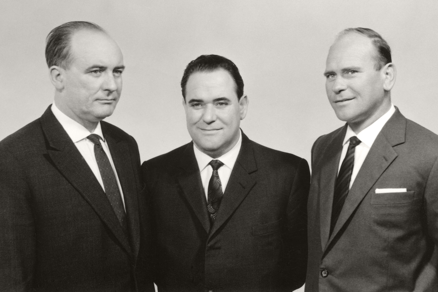 Le commercial, l'homme des chiffres, et le technicien : Aloïs (Junior), Hans et Heinz PÖTTINGER.
