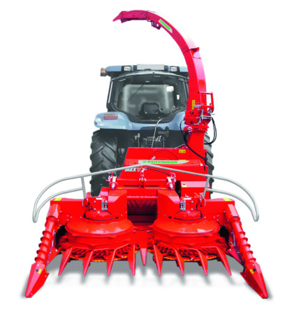 Forage harvester for rear or front mounting with row-independent maize header