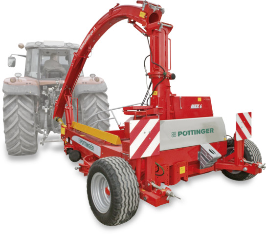 Trailed forager with row independent maize header