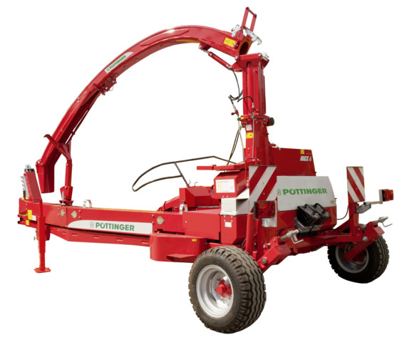 Hydraulically folding chute