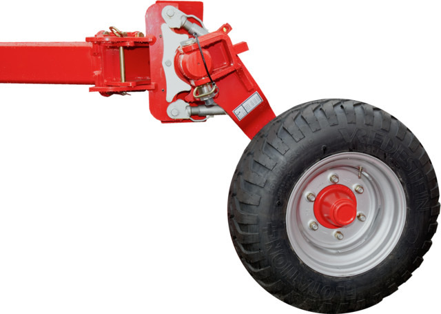 Rear-mounted transport pivot wheel