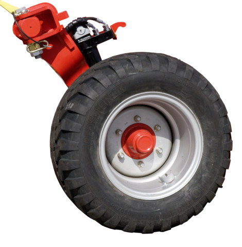 Forward-mounted transport pivot wheel