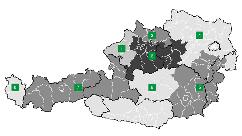 Außendienstlandkarte Österreich