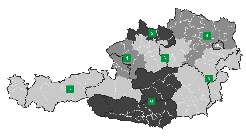 Außendienstlandkarte Österreich