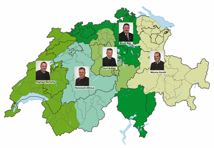 Außendienstlandkarte Schweiz