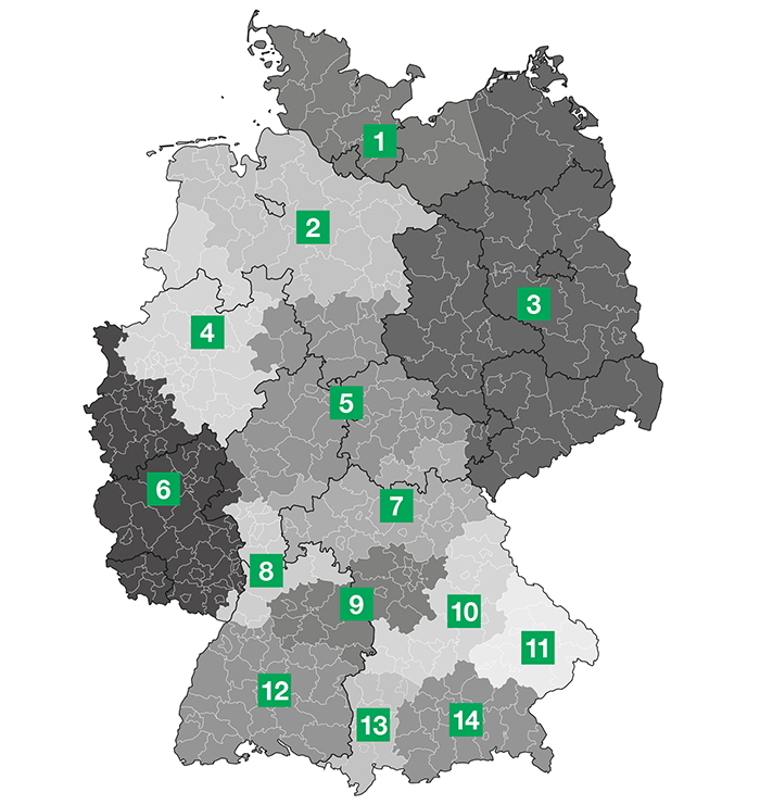 Außendienstlandkarte Deutschland