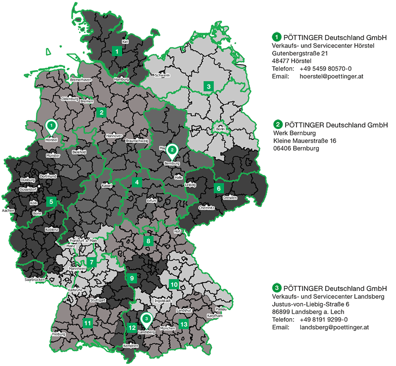 Außendienstlandkarte Deutschland