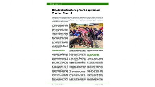 Dotěžování traktoru při orbě systémem Traction Control