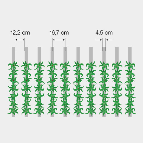 WAVE DISC system row spacing